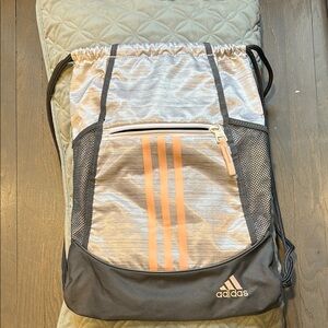 Adidas Gray and Orange Sackpack